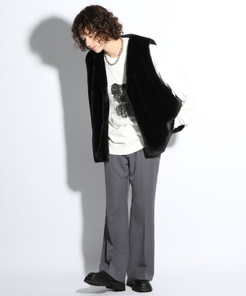 「HARE」 ブーツカットパンツ MEDIUM ブラック メンズ_画像9