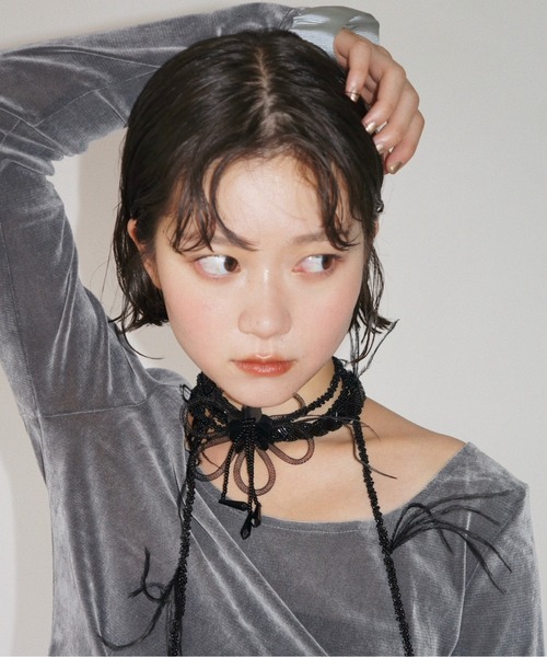 「musubore」 長袖カットソー FREE グレー レディース_画像6