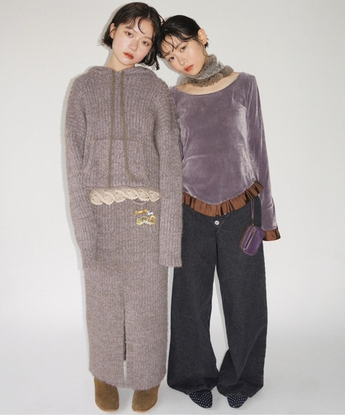 「musubore」 長袖カットソー FREE グレー レディース_画像8