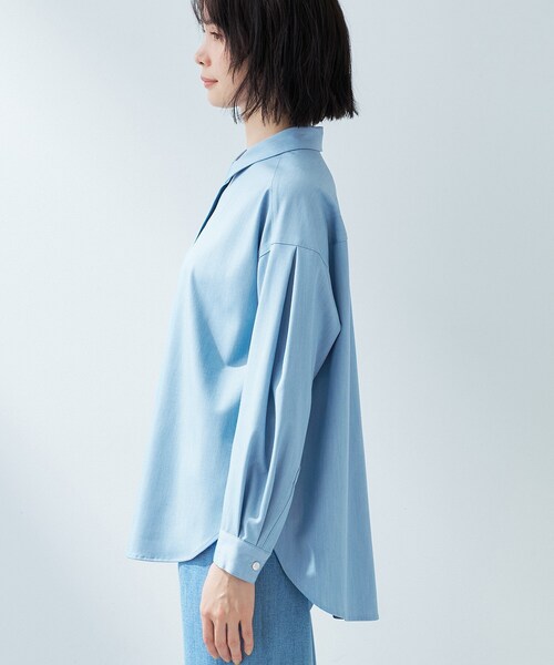 INDIVI（インディヴィ） ブラウス シャツ 「洗える」デニムライク