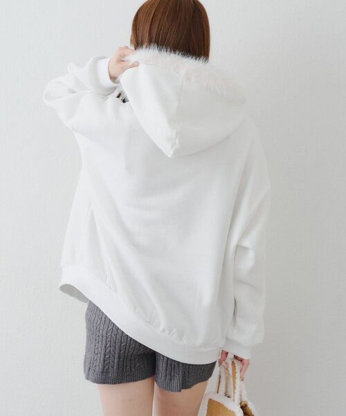 「continuer de NICE CLAUP」 ジップアップパーカー FREE オフホワイト レディース_画像7