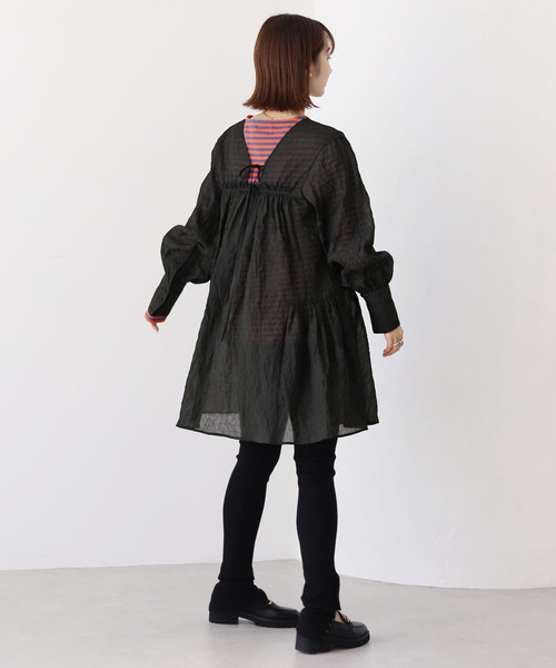 「SLOBE citron.」 長袖ワンピース - ブラック レディース_画像4