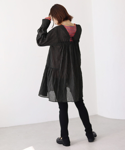 「SLOBE citron.」 長袖ワンピース - ブラック レディース_画像5