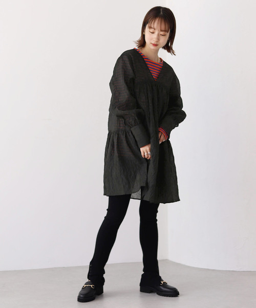 「SLOBE citron.」 長袖ワンピース - ブラック レディース_画像6