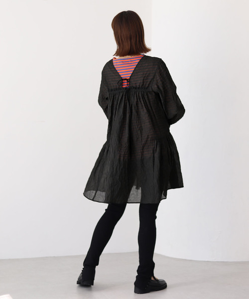 「SLOBE citron.」 長袖ワンピース - ブラック レディース_画像9