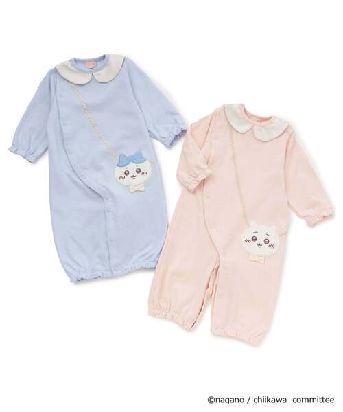 petit main ベビー服 ロンパース 「ちいかわ」ポシェット2WAYオール 