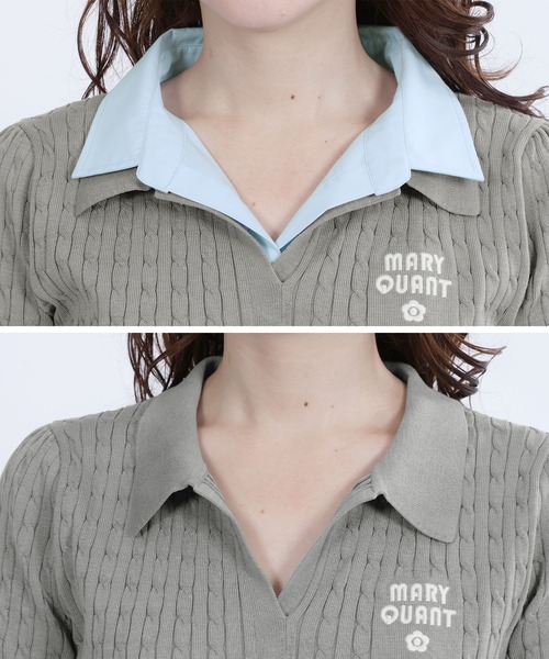新品未使用♡今季　マリークワント　レイヤードポロ プルオーバー　サマーニット MARY QUANT（マリークヮント） ポロシャツ ポロ マリークワント