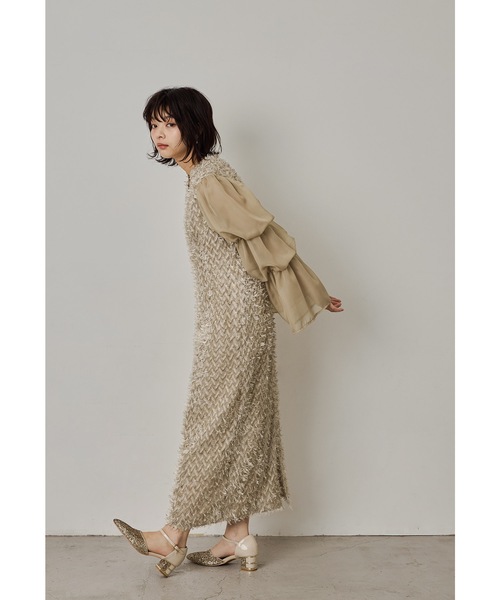 「niana」 長袖ワンピース M ベージュ レディースの画像