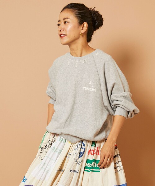 「Freada」 スウェットカットソー ONE SIZE ネイビー レディース_画像4