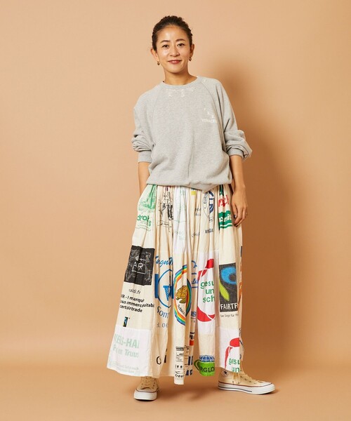 「Freada」 スウェットカットソー ONE SIZE ネイビー レディース_画像9
