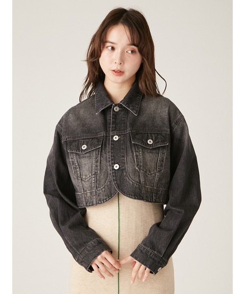 「LILY BROWN」 デニムジャケット ONE SIZE ブルー レディースの画像