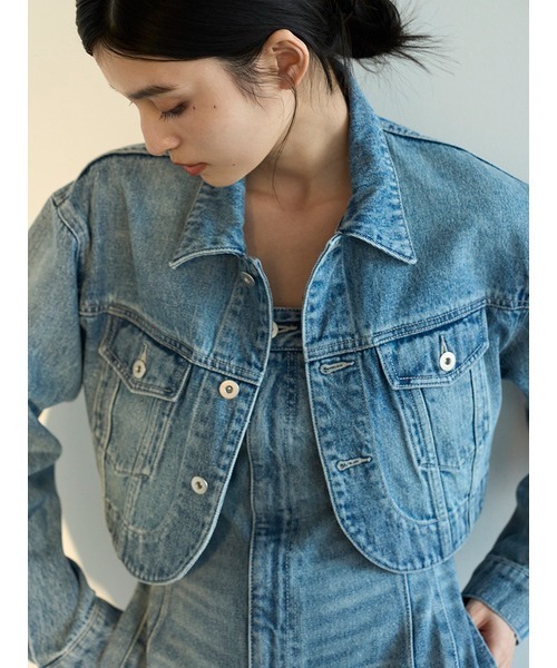「LILY BROWN」 デニムジャケット ONE SIZE ブルー レディースの画像