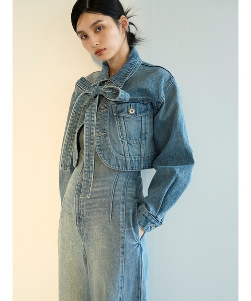 「LILY BROWN」 デニムジャケット ONE SIZE ブルー レディースの画像