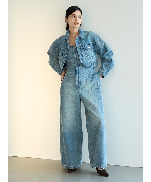 「LILY BROWN」 デニムジャケット ONE SIZE ブルー レディースの画像