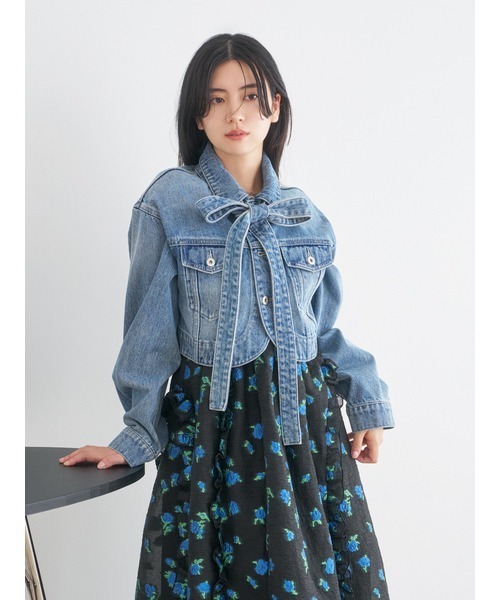 「LILY BROWN」 デニムジャケット ONE SIZE ブルー レディースの画像