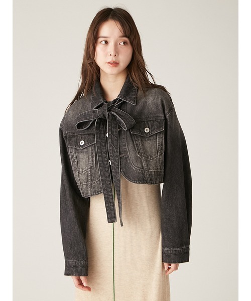「LILY BROWN」 デニムジャケット ONE SIZE ブルー レディースの画像