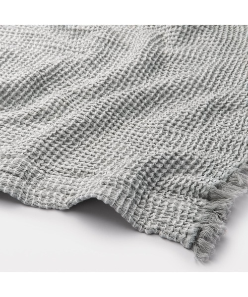 無印良品　ワッフル織　ケット　Ｄ　１８０×２００ｃｍ　グレー 無印良品（MUJI） ブランケット ワッフル織 ケット・D 180