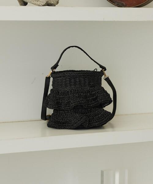 INDIVI GALLEST ハンドバッグ 立体フリル編みバッグ : ZOZOTOWN Yahoo