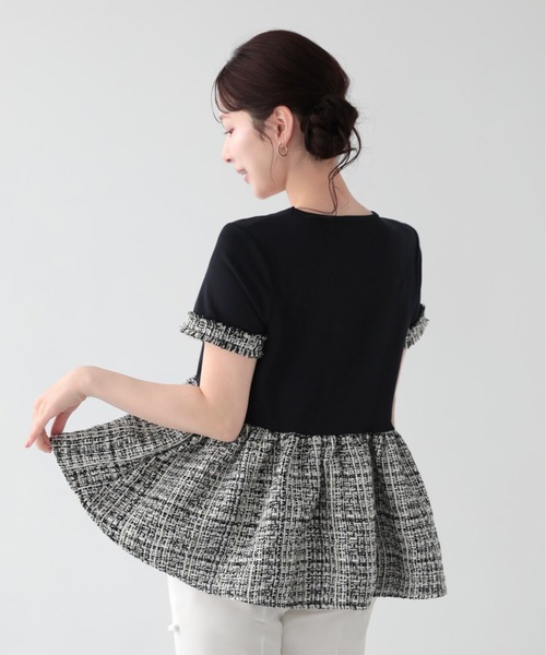 Fit more（フィットモア） ツイードペプラムトップス レディース