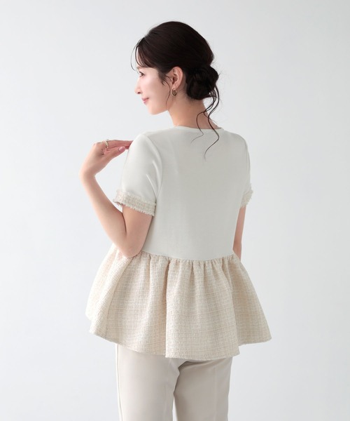 新品未着用☆Fit more　ツイードペプラムトップス Fit more（フィットモア） ツイードペプラムトップス レディース