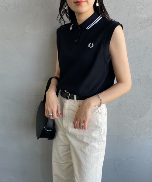 Fred Perry ノースリーブポロシャツ ネイビー FRED PERRY（フレッドペリー） ポロシャツ ポロ ツインティップライン