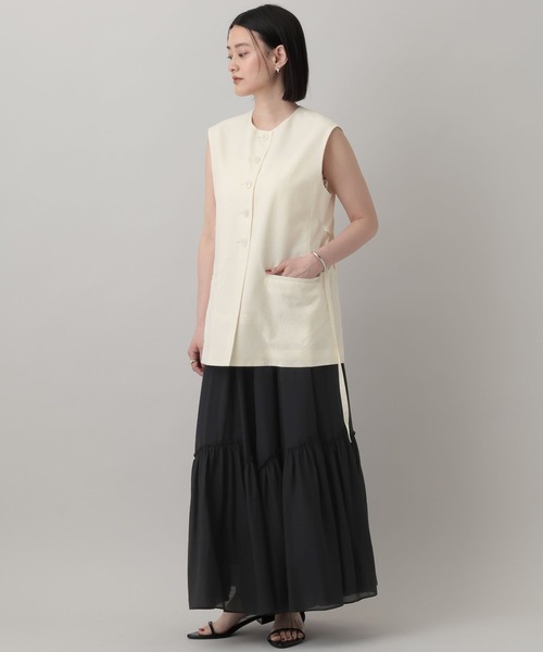 A part by（アパートバイ） ベスト ジレ 夏 シアーノーカラーベスト