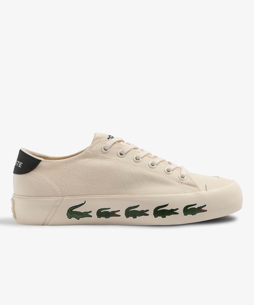 「LACOSTE」 ローカットスニーカー 28.0cm ホワイト×グリーン メンズ_画像2