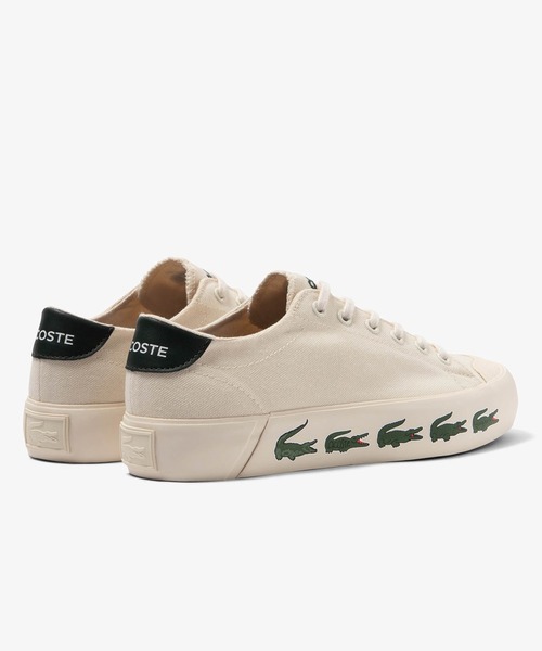 「LACOSTE」 ローカットスニーカー 28.0cm ホワイト×グリーン メンズ_画像3