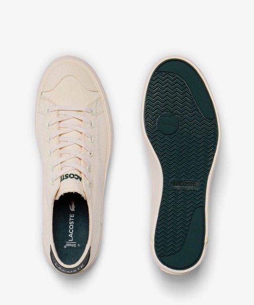 「LACOSTE」 ローカットスニーカー 28.0cm ホワイト×グリーン メンズ_画像4