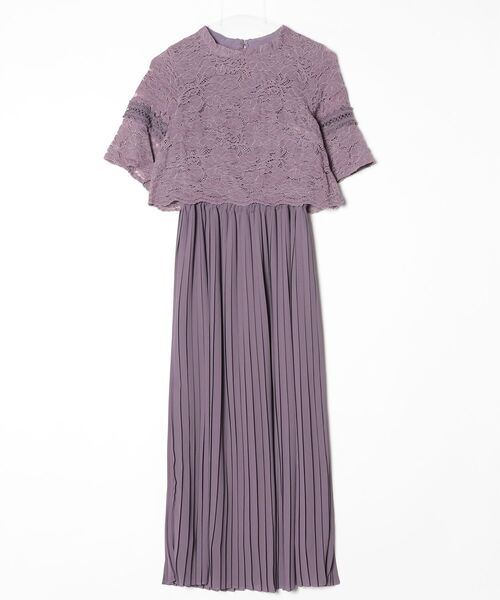 「DRESS PLUS」 半袖ワンピース S パープル レディース_画像3