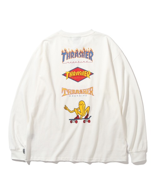 「THRASHER」 長袖Tシャツ LL ホワイト メンズ_画像3