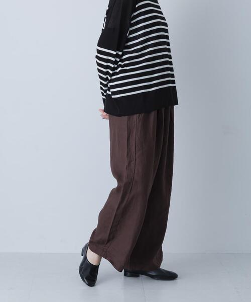 かぐれ パンツ ライトリネンストレートイージーパンツ レディース