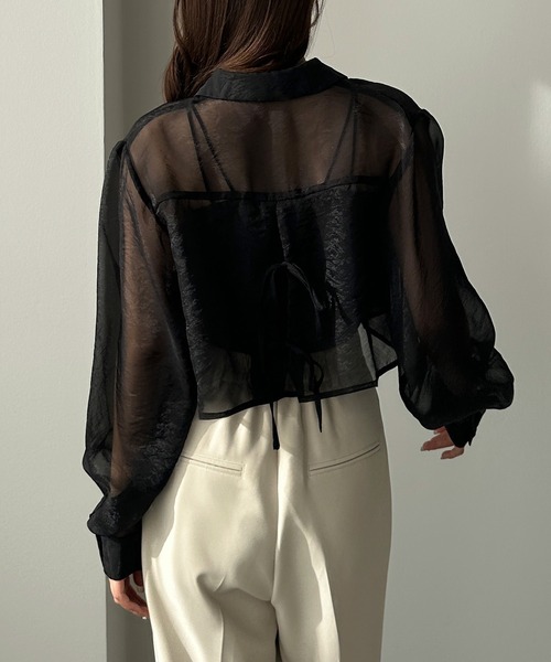 「Louere」 長袖シャツ LARGE ブラック レディース_画像6