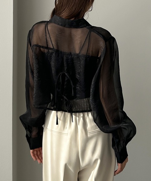 「Louere」 長袖シャツ LARGE ブラック レディース_画像7