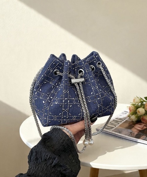 【一点物】ハンドメイド デニムリメイクバッグ キラキラ ビジュー ハワイアン Beststore（ベストストア） ショルダーバッグ バッグ 「キラキラ