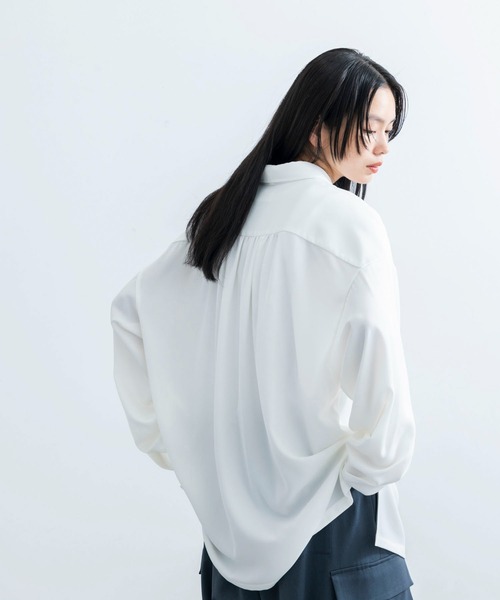 「JUNRED」 長袖シャツ L チャコールグレー メンズ_画像7