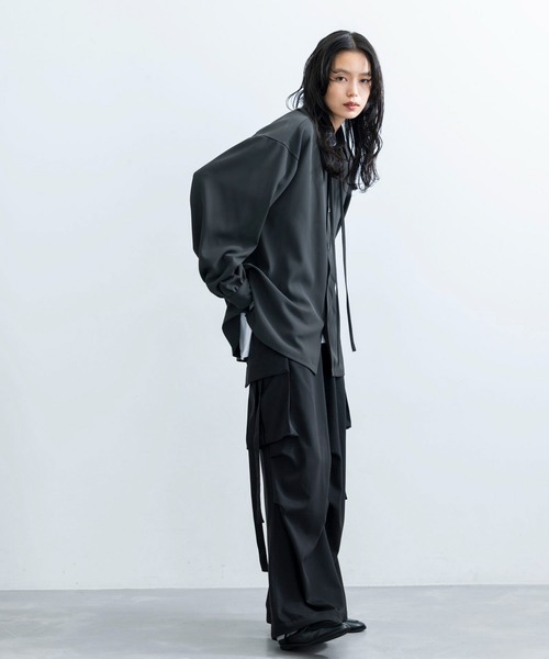 「JUNRED」 長袖シャツ L チャコールグレー メンズ_画像9