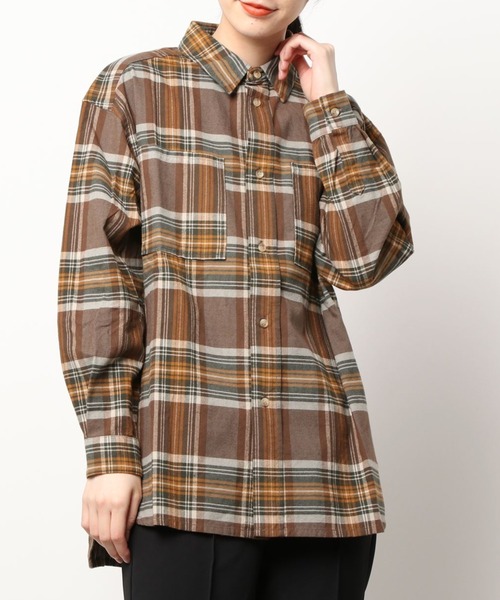 ブラウス シャツ B2661 BIG CHECKシャツ レディース