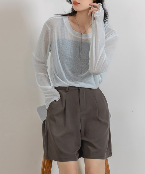 Bshop 麻フレアハーフパンツ Bshop 麻フレアハーフパンツ Bshop 麻フレアハーフパンツ レディース