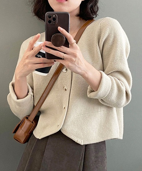 Dewlily カーディガン ショート丈カーディガン レディース