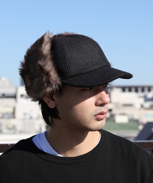 8 キャップ 帽子 イヤーファーメルトンキャップ メンズ レディース
