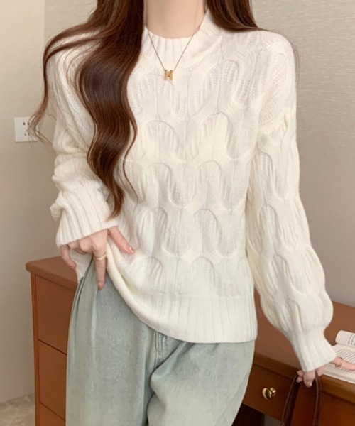 BEIGE 洗えるニット ニット セーター 「洗える」KNIT BASIC クルーネック レディース