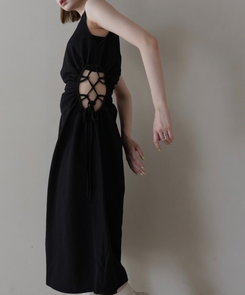 Uenui ワンピース ウエスト サイドホール ワンピース 肌見せ ヘルシー  