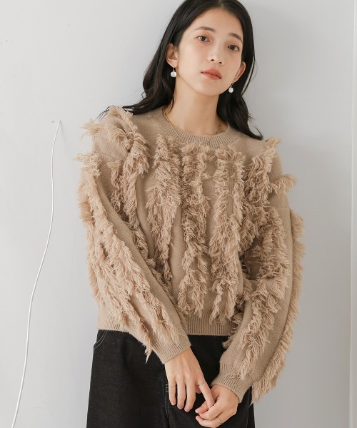 Bou Jeloud（ブージュルード） ニット セーター ボリュームフリンジ