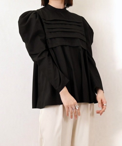 ブラウス シャツ Eブロードペプラムタックフレアブラウス レディース STYLEBLOCK ブラウス シャツ Eブロードペプラムタックフレア