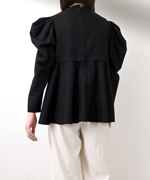 ブラウス シャツ Eブロードペプラムタックフレアブラウス レディース STYLEBLOCK ブラウス シャツ Eブロードペプラムタックフレア