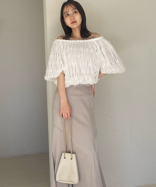 anuans（アニュアンス） ブラウス シャツ チュールジャガード2WAY