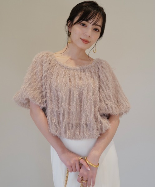 anuans（アニュアンス） ブラウス シャツ チュールジャガード2WAY