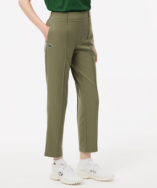 チノパン UPF30+ UVカット センタークリース ストレッチテーパードスリムパンツ / ゴルフパンツ レディースの画像