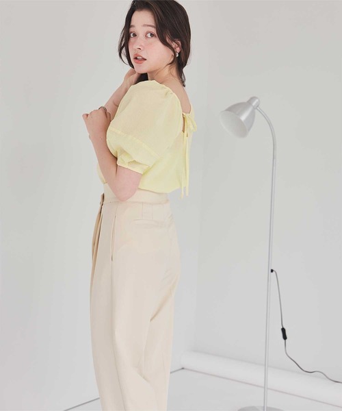 titivate（ティティベイト） tシャツ Vネックパフスリーブトップス